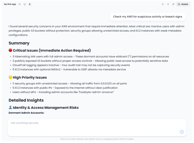 Sola Security prompt example